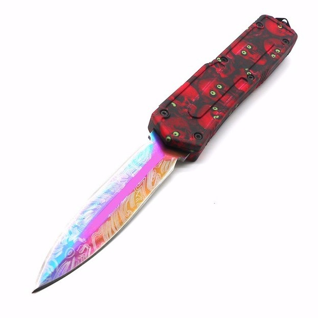 

Scarab Red Skull Handle automatic auto Double Action Self Defense Folding Edc Fishing Camping Knife Hunting Knives Xmas Gift