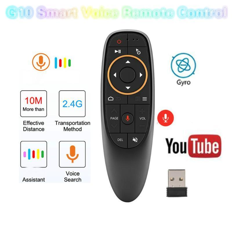 

G10 Smart Voice Remote Control 2.4G RF Gyroscope Backlit Wireless Air Mouse G10S PRO for X96 mini H96 MAX A95X F3 Android TV Box1