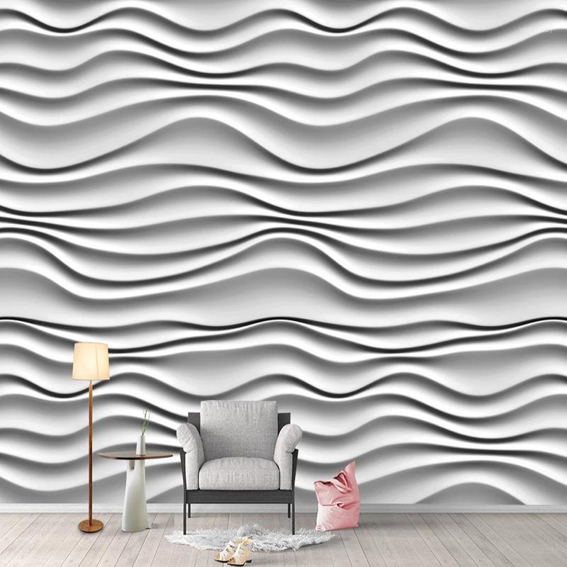 

Custom Any Size Mural Wallpaper 3D Abstract Art Stripe Wall Painting Living Room TV Sofa Bedroom Home Decor Papel De Parede 3 D1, As pic