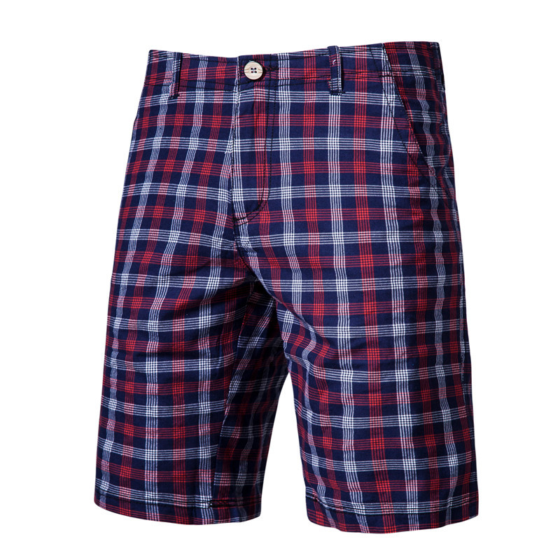 

2020 New Summer Plaid Shorts Men 100% Cotton High Quality Fitness Men Short Pants Casual Social Style Knee Length Male Shorts, Ab588
