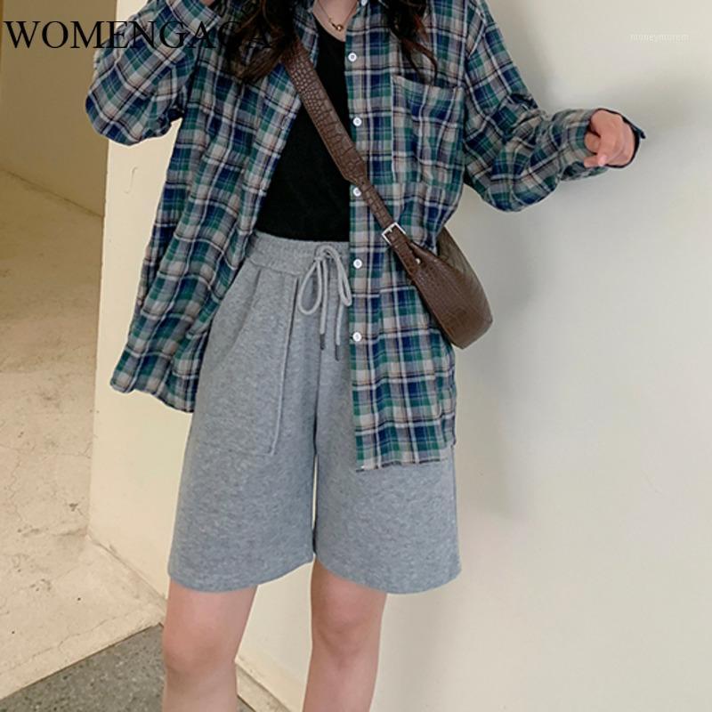 

Women's Cotton All-match Shorts 2020 Summer Korean New Loose High Waist Slim Casual Sports Women's Girl Female Plus Size QS5781, Black