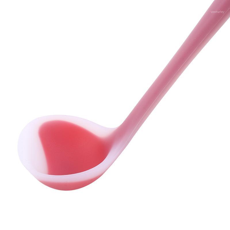 

Nonstick Translucent Silicone Spoon High-temperature Anti Hot Handle Soup Spoon Kitchen Tablewares1