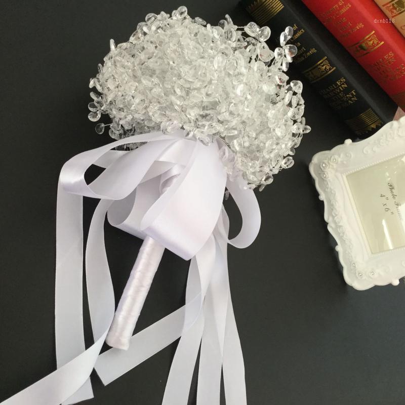 

Fashion!! Acrylic Wedding Bouquets Bride Holding Flowers Simulation Korean Crystal Wedding Photo Studio Props1, Purple