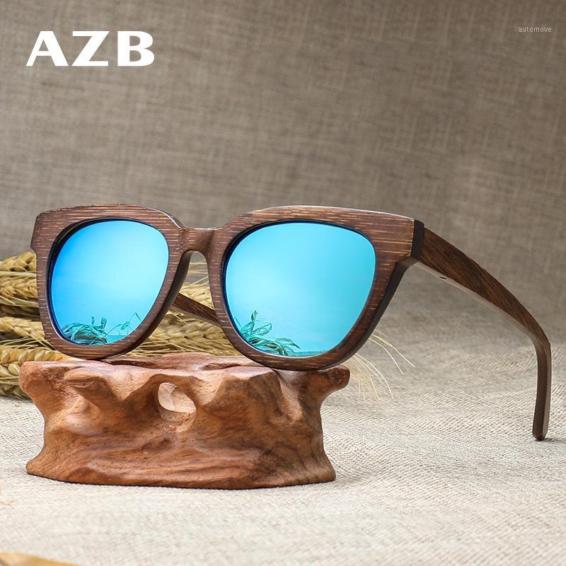 

AZB Handmade Wooden Mirror Sunglasses Polarized Men's Bamboo Sun Glasses Women Wood Sunglasses masculino1