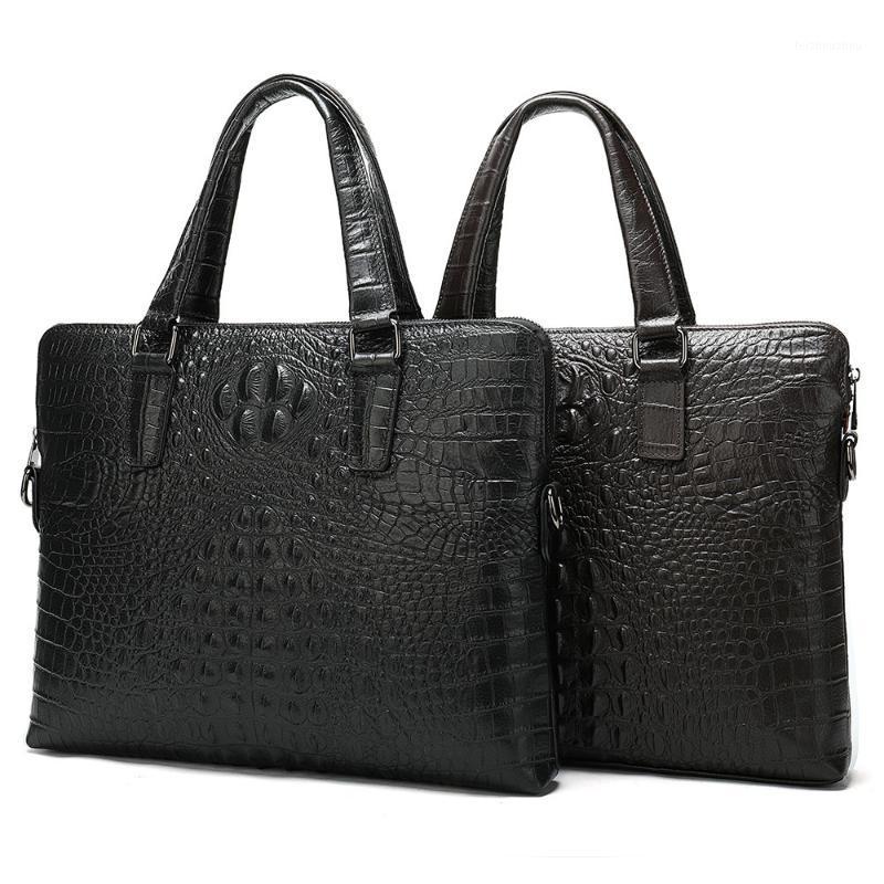 

Genuine Crocodile messenger bag office bags for men Leather Male Package Business Affairs Man Handbag Briefcase Computer1, Black