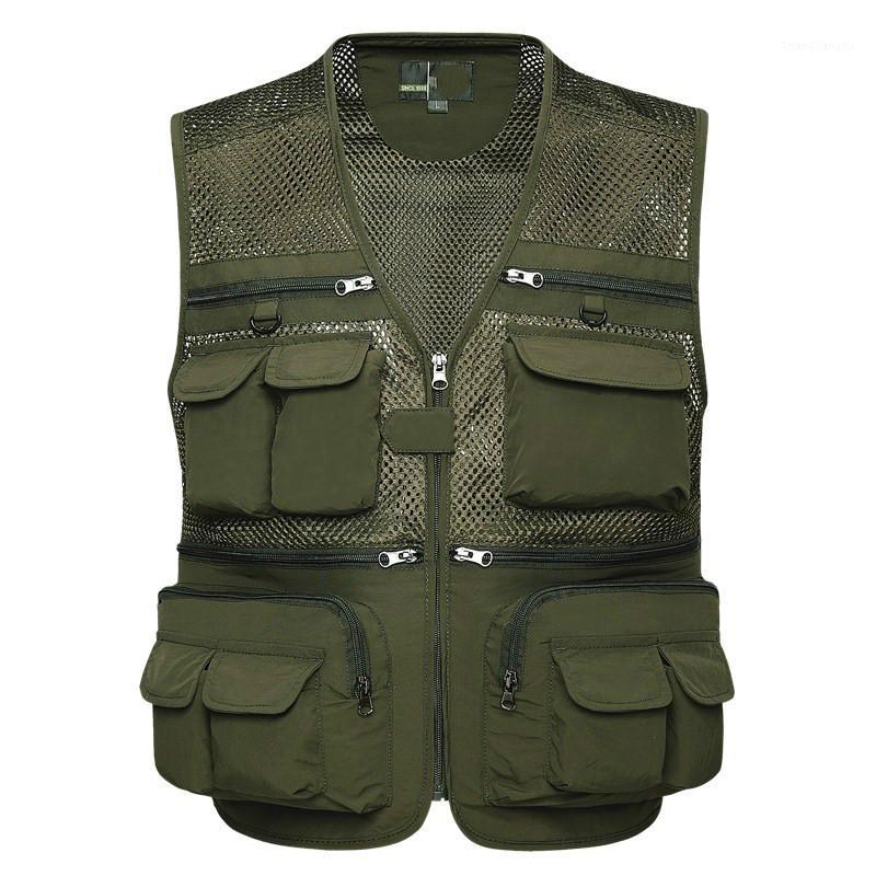 

Hiking Vest Outdoor Fishing Vests Quick Dry Breathable Multi Pocket Mesh Jackets Photography Hiking Vest sports Army green1, Army green