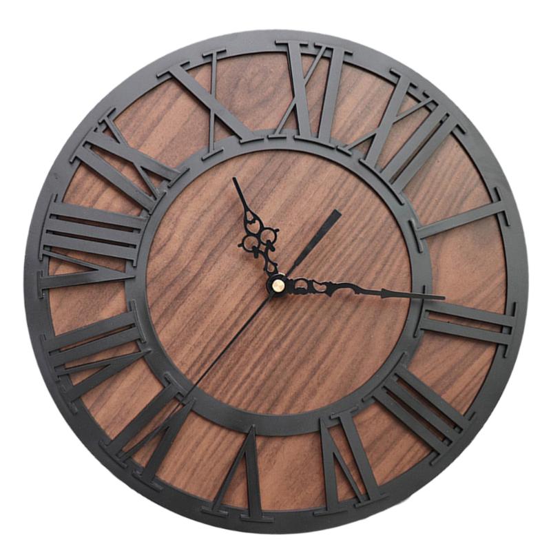 

Roman Digital Wall Clock Simulation Wooden Wall Clock Roman Number Craft Acrylic (Black Shipment without B