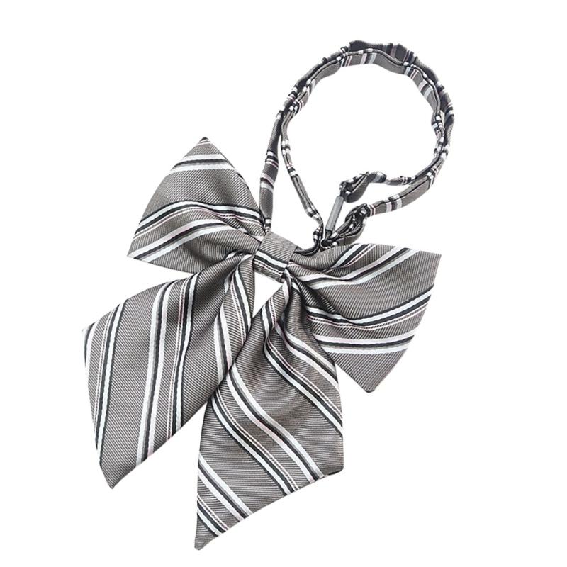 

College Striped Female Necktie Fashion School Professional Uniform Girl Student Waitress Staff Bow Tie Shirt Accessories#p35