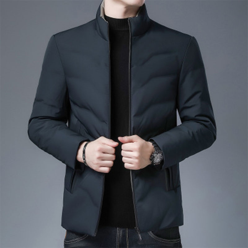

2020 Quality White High Duck Jackets Down From Men New Winter Young Fashion Stand Up Casual Hot Windproof Collar Outerwear, Black