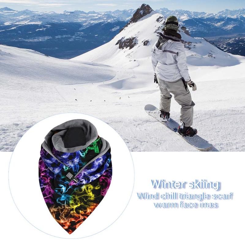

New 1pc Winter Ski Windproof And Warm Mask Windproof Triangle Scarf Warm Mask Fashion Triangle Scarf For Ski Cycling Sport, As shown