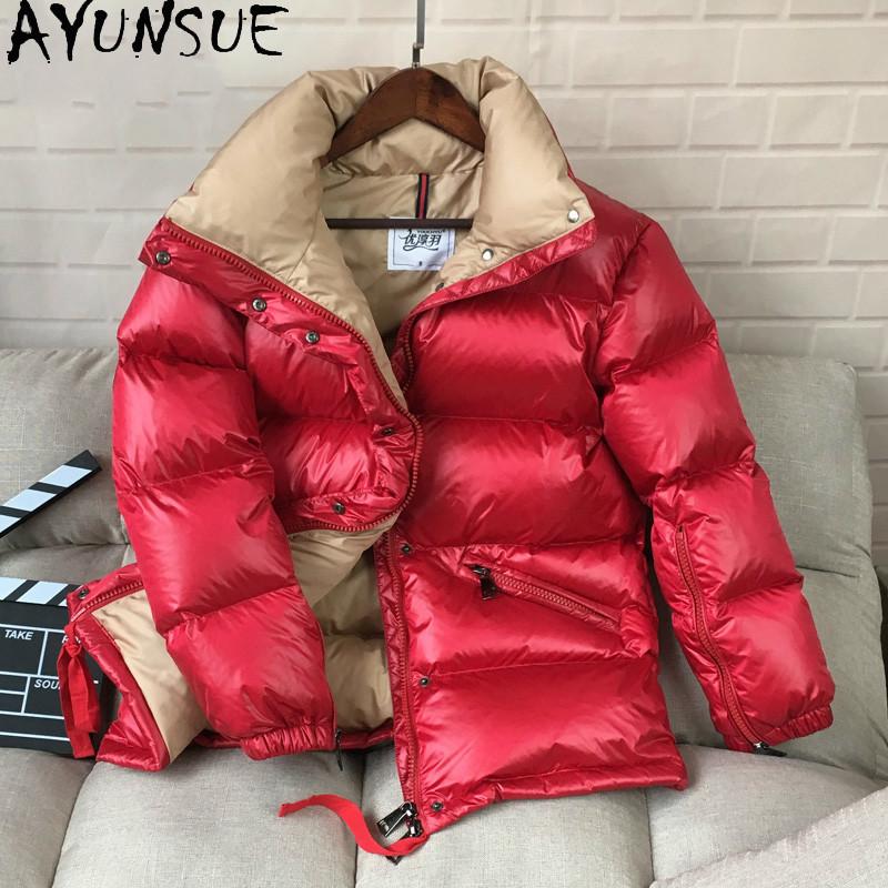 

AYUNSUE Women' Winter Down Jacket Short Coat Female Jacket 90% White Duck Down Coats Warm Thick Parka 2020 Mujeres Abrigos 1381, Black