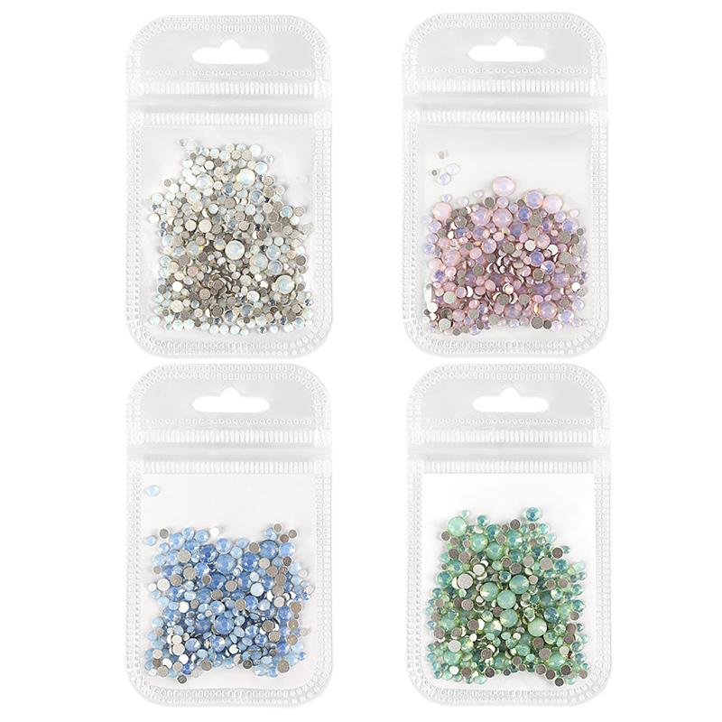 

1 Bag Nail Glass Diamond Flame Crystal White Drill Charm Set Shiny Rhinestone For 3D Nail Art DIY Nails Decorations