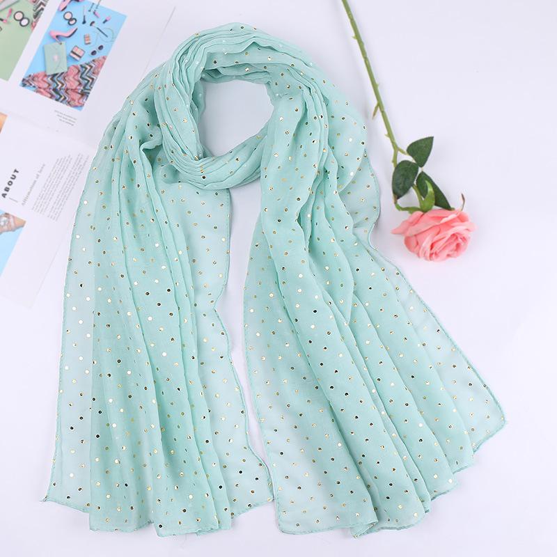 

2020 New Dot Print Gold Foil Muslim Hijab Scarf Women Headband Spot Polka Shawls Scarves Arab Islamic Wrap Scarves Free Shipping