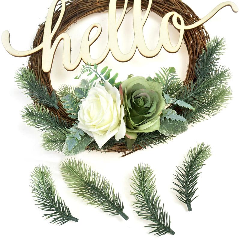 

10Pcs Gradient Pine Needles Artificial Flowers Wedding Christmas Decoration DIY Handcraft Xmas Wreath Gift Fake Plants Scrapbook, 9cm