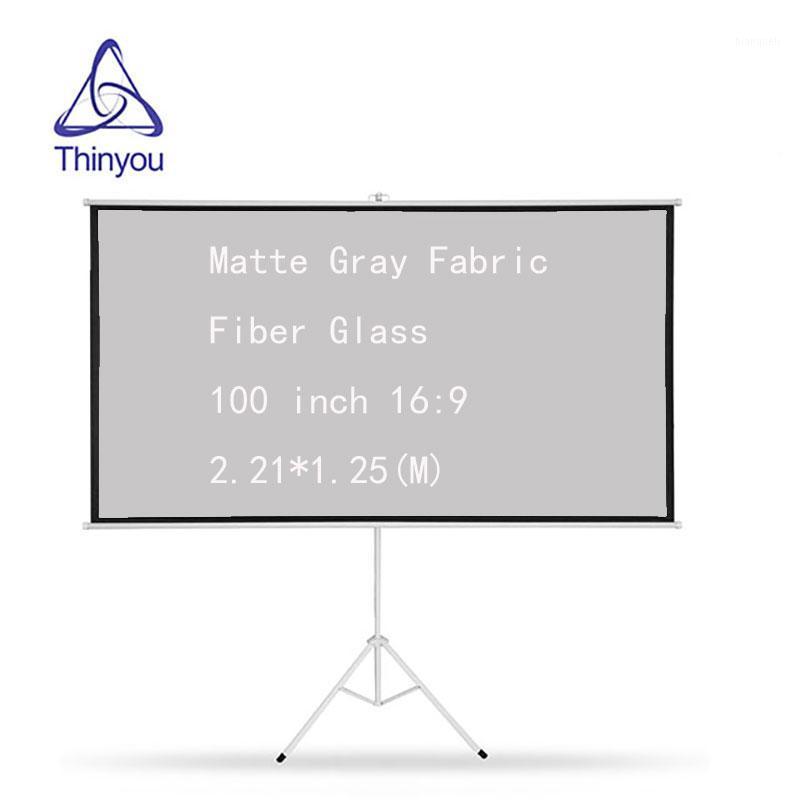 

Thinyou 100 inch 16:9 Tripod Projector Screen Matte Gray Fabric Fiber Glass Bracket Gain Portable Pull Up Stable Stand Tripod1