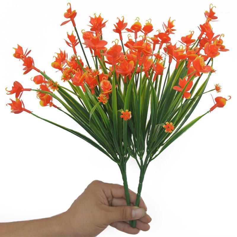 

1 Bunch 21 Heads Artificial Flowers with Leaf DIY Wedding Decor Simulation Phalaenopsis Flower Valentine Day Home Decoration1, Type 1