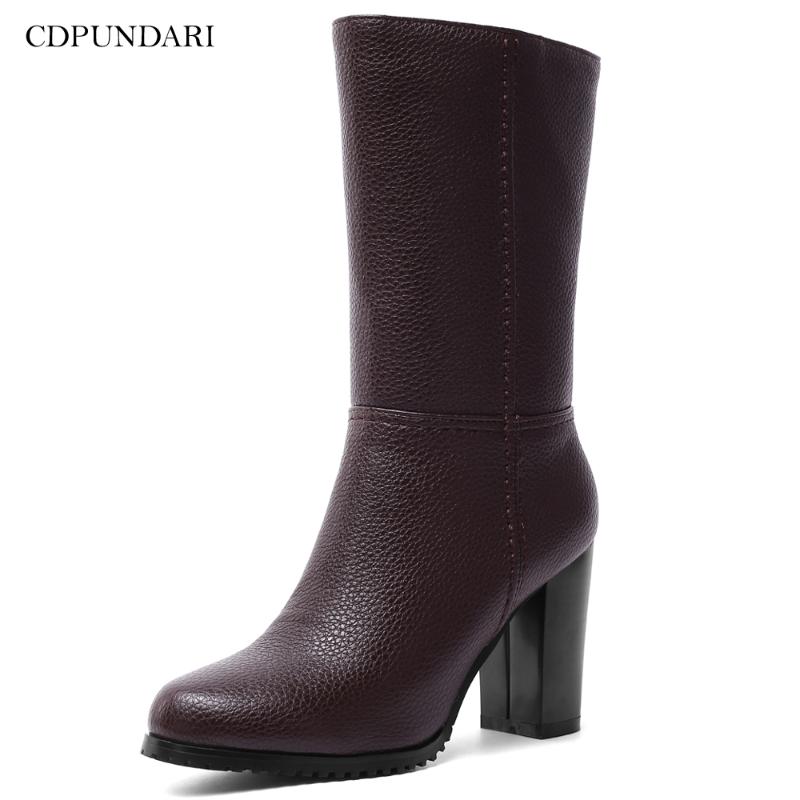 

CDPUNDARI Sexy Winter boots women High heels boots Shoes woman bottines pour les femmes, Black