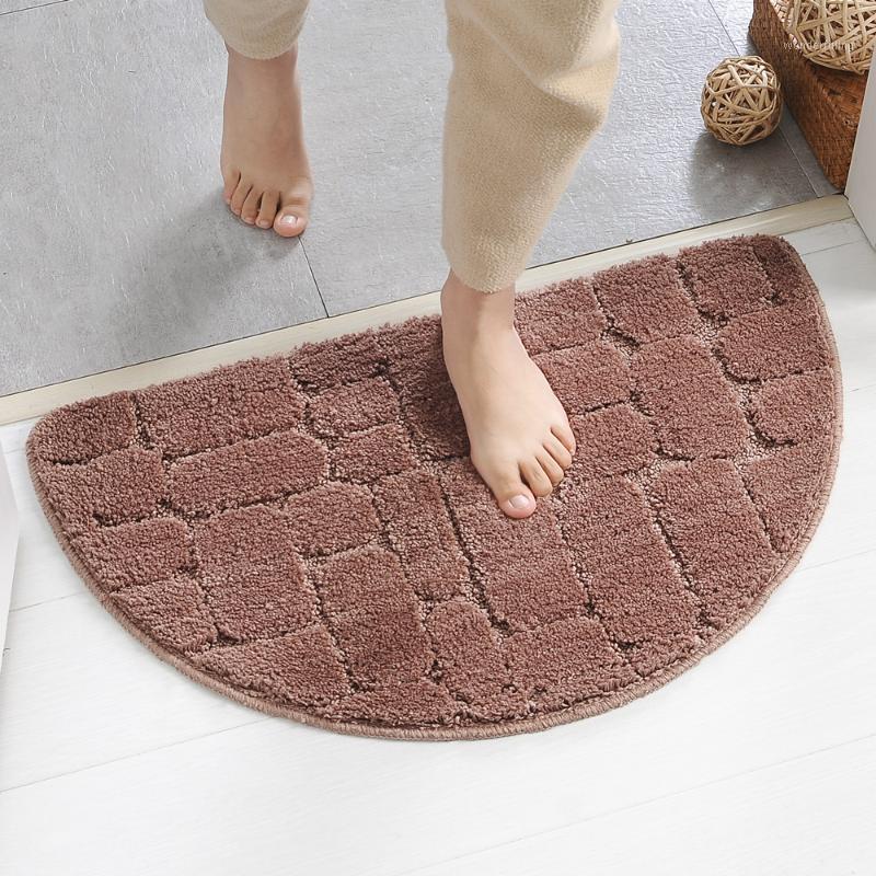 

Microfiber absorbent Cross-border Comfortable semicircular door mat Non-slip Mats Floor Carpet Set Mattress for Bathroom Decor1, 02