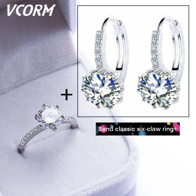

Dangle & Chandelier VCORM Fashion 7 Colors CZ Drop Earrings 2021 For Women Wedding Party Crystal Jewelry Buy 1 Get