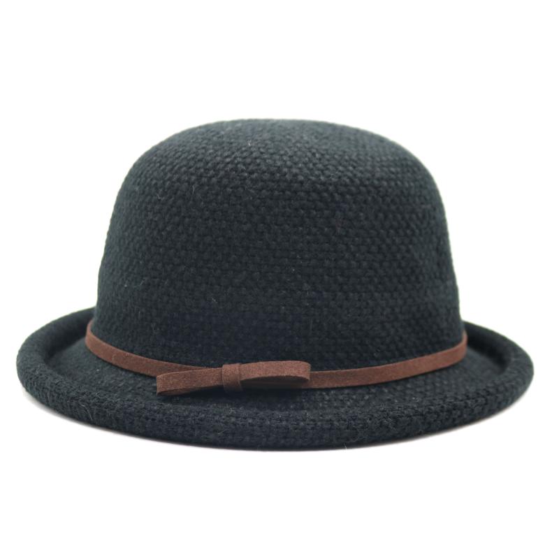 

Fashion Autumn Winter Women Fedoras Hats Elegant Bowler hat Female bonnet, Khaki