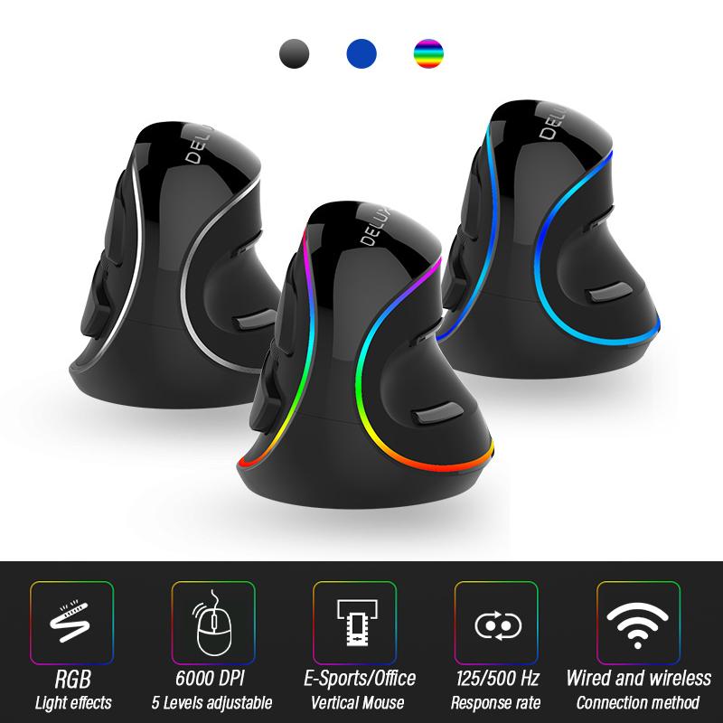 

Ergonomic Wireless Gaming Mouse Computer-Mice Gamer Wired Laptop Usb-Cable Optical Vertical Mouse Professional Gamer 6000DPI
