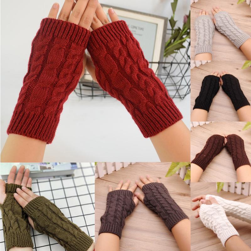 

Five Fingers Gloves Adult Women's Winter Knitted Stretch Solid Ladies Fashion Keep Warm Riding With Mobile Phone Handschoenen 202