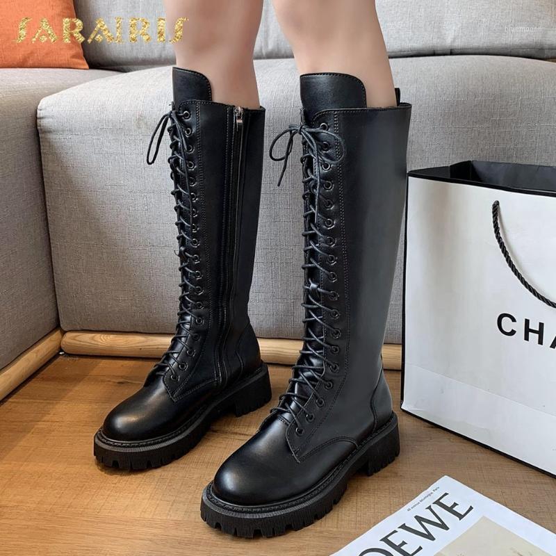

Sarairis New Design 2021 Motorcycle Boots Women Shoes Shoelaces Zip Skidproof Fashion British Style Comfy Trendy Boot Ladies1, Black