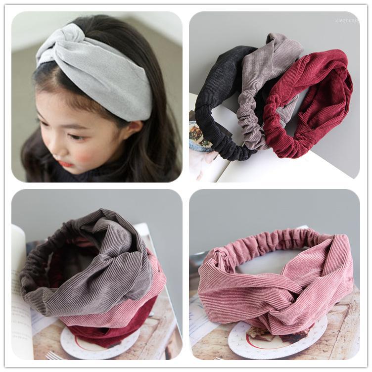

Boutique 12pcs Fashion Cute Corduroy Cross Headbands Solid Color Soft Hairbands Princess Winter Headware Hair Accessories1, Red