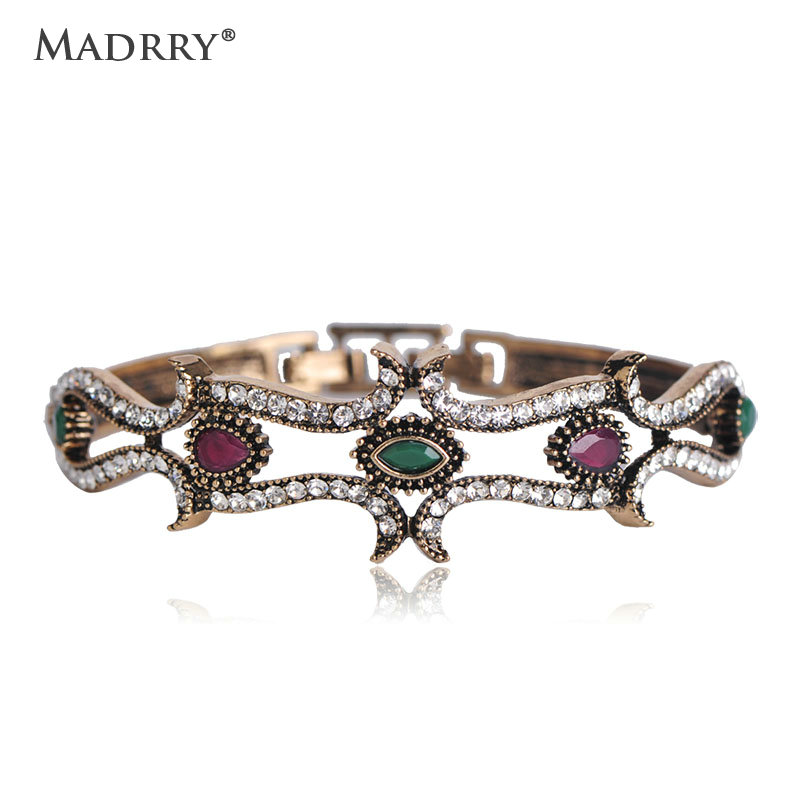 

Madrry Vintage Bracelets & Bangles for Women Rhinestone Healthy Jewelry Bracelet for Women Wedding Party Ceremony Hand Accessory