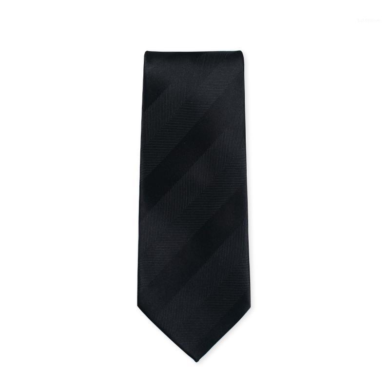 

2020 Brand New Fashion High Quality Men 7CM Striped Black Necktie Official Business Formal Suit Neck Tie for Men with Gift Box1