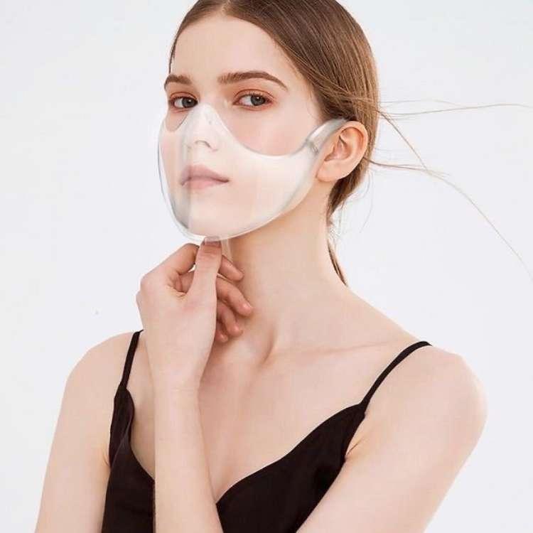 

Fast Delivery Masque MÃ¡scara 2020 Durable Cycling Mask Face Shield Combine Plastic Reusable Transparent Clear Face Mask Bandage DHL