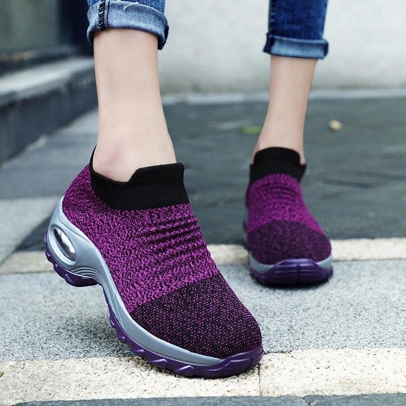 

Fashion Women Lightweight Sneakers Running Shoes Outdoor Sports Shoes Breathable Mesh Comfort Platform Shoes Air Cushion Sneaker #B82A
