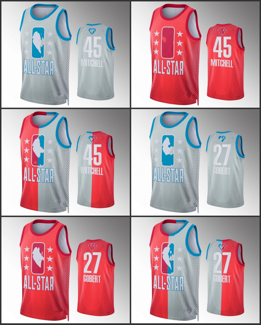 

Utah Jazz''Men Donovan Mitchell Rudy Gobert 2022 All-Star Split Limited Maroon Gray Jersey