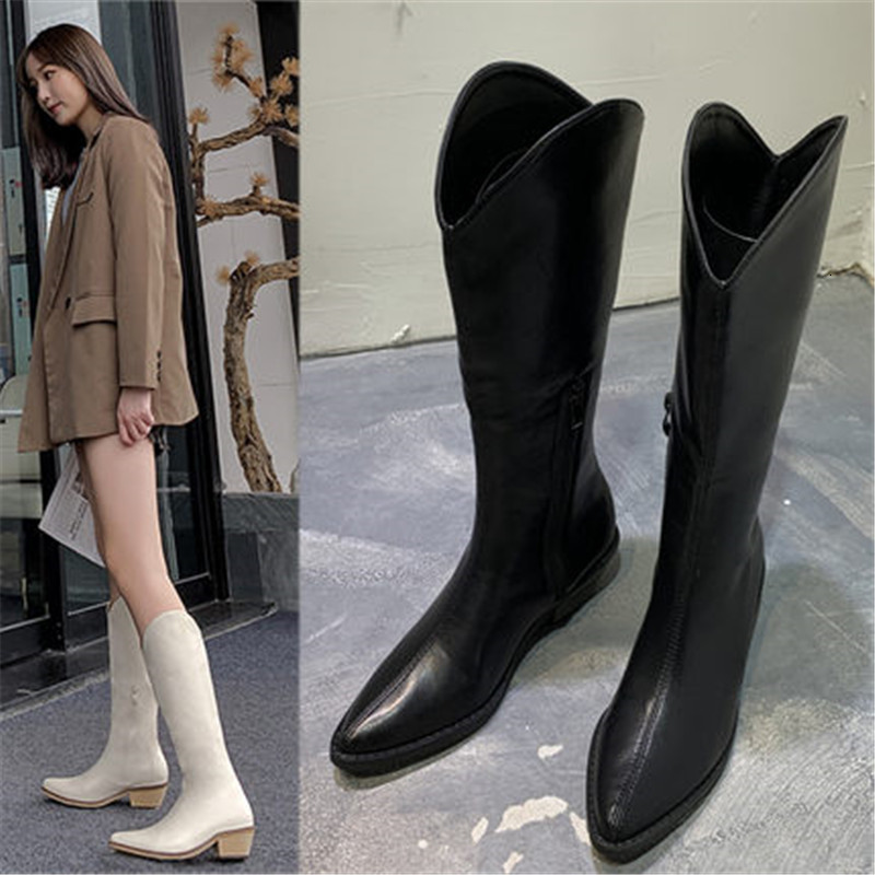 

Fashionable 2021 New Women in High Cunha Winter Riding Jewelry Higher Designer Leather Boots Western PVAI, Brown.