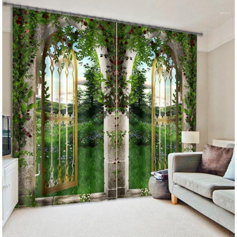 

Modern Luxury tree door Queen 3D Blackout Window Curtains For Bedding room Living room Hotel Drapes Cortinas1