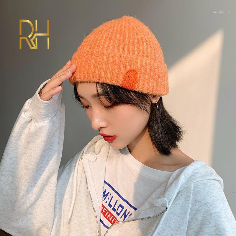 

New Girl Casual Cotton Knitting Beanies Cap Winter Lady Women Warm Hat Knitted Skullies Cap For Outdoor Gorros1, Black