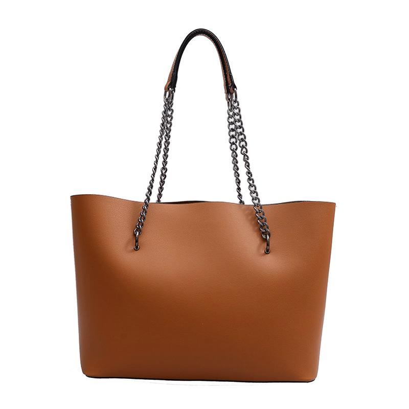 

2021 New Pu Leather Simple Handbags Famous Brands Women Stone Pattern Shoulder Bag Casual Big Tote Vintage Ladies Hand Bags, Brown