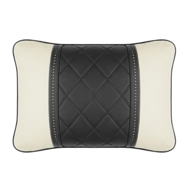 

Waist Support Solid Driver Ergonomic Pain Relief Modern Home Office Car Accessories Bedroom PU Leather Zipper Lumbar Pillow
