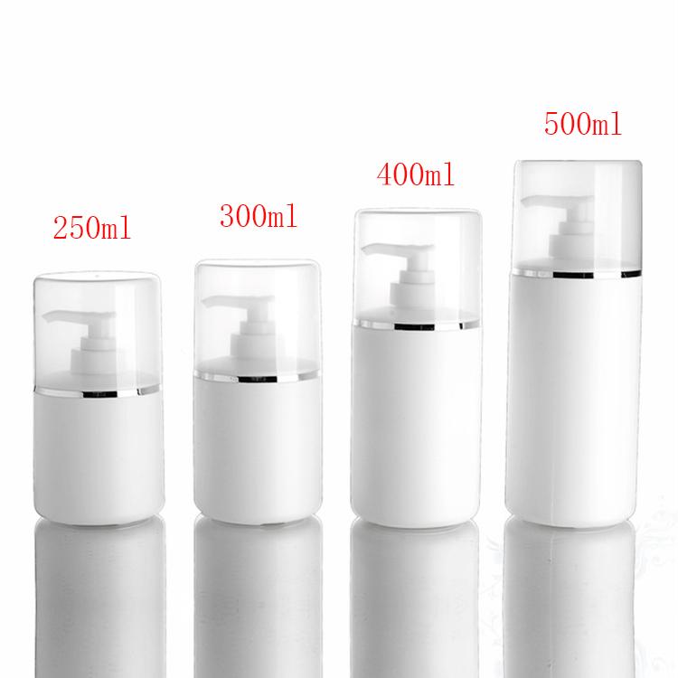 

250/300/400/500ml Plastic Pump Bottle,Circular PET Refillable Shampoo Bottle,Empty Makeup Containers, Personal Care Container