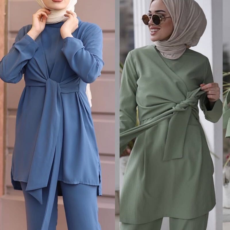 

Eid Two Piece Muslim Sets Women Abaya Turkey Hijab Dress Caftan Moroccan Kaftan Islam Clothing Abayas Musulman Ensembles Ramadan, White