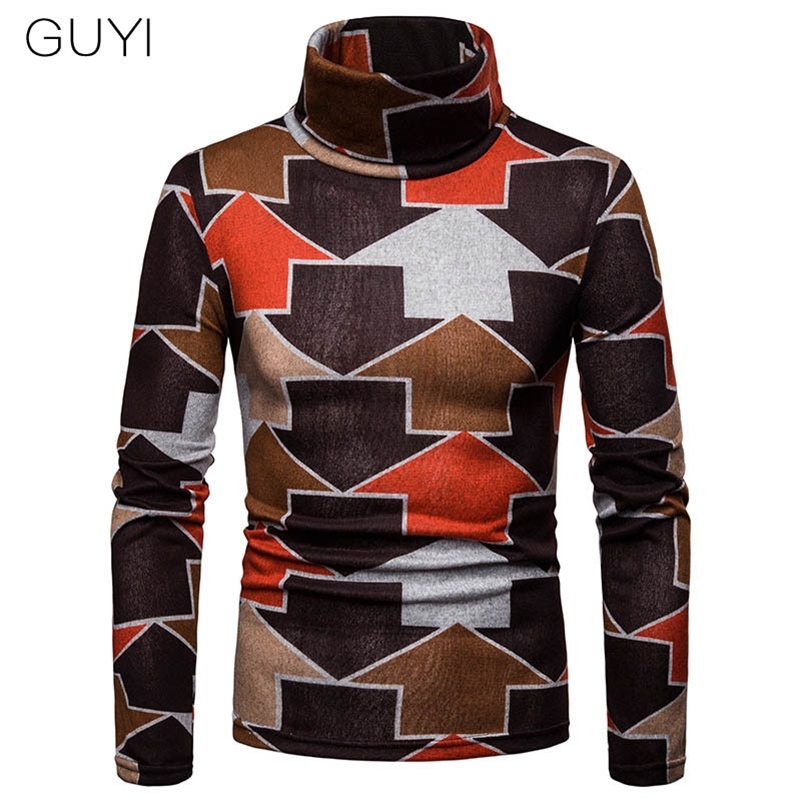 

GUYI Multi Color Arrows Turtleneck Sweaters Cotton Autumn Winter Pullover Fashion Basic Casual Business Top Men Warm Long Sleeve 201117, Gray