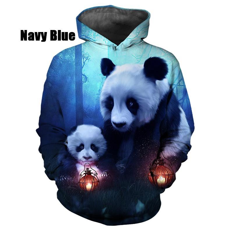 

Men's Hoodies & Sweatshirts Animal Panda Casual Long Sleeved Pullover Men And Women Sports Loose Outwear Tops, Black