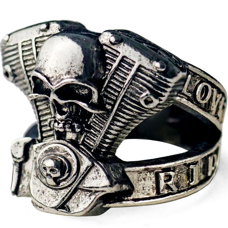 

skull Knight Engine Stainless Steel Adjustable Punk Fashion