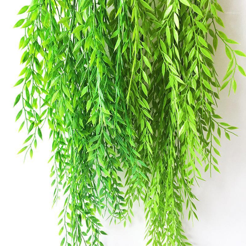 

1Pcs/Lot Artificial Pearls Fleshy Green Vine Ivy Branches Wall Hanging Plastic Rattan Plant Fall Home Wedding Decoration Flowers1