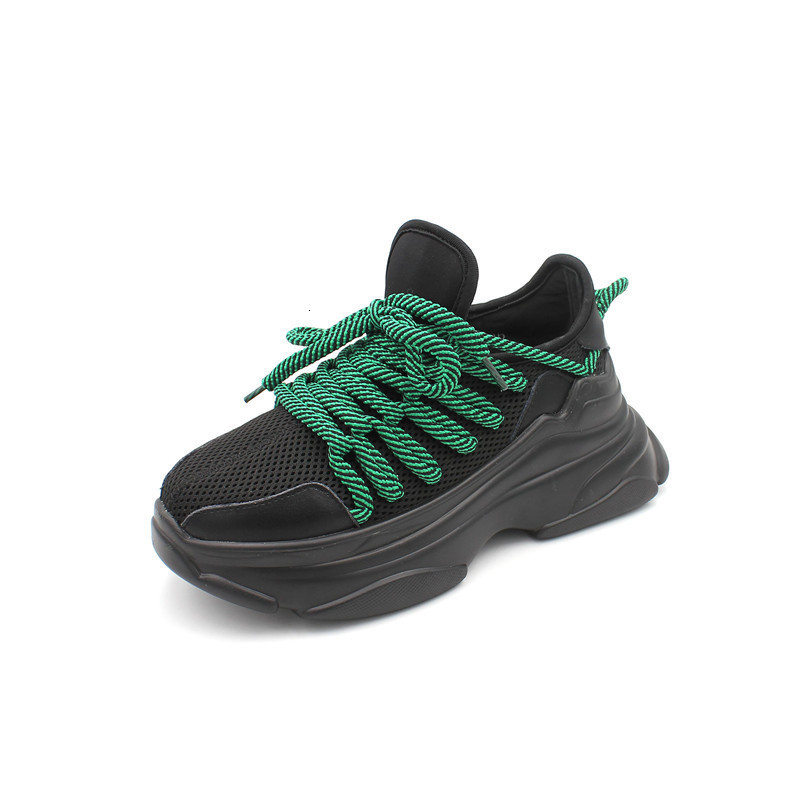 

2021 New Pop Chunky Fashion Woman Spring High White Sports Light Lace to Casual Shoes Q1YW