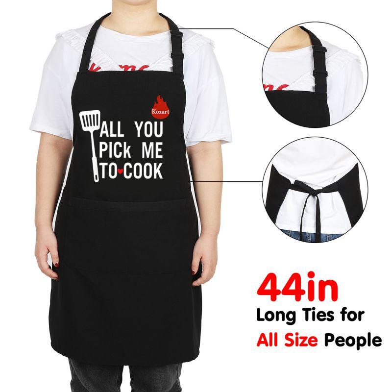 

Home Cooking Baking Kitchen Apron For Women and Men with Pockets Adjustable Bib Aprons for Chefs