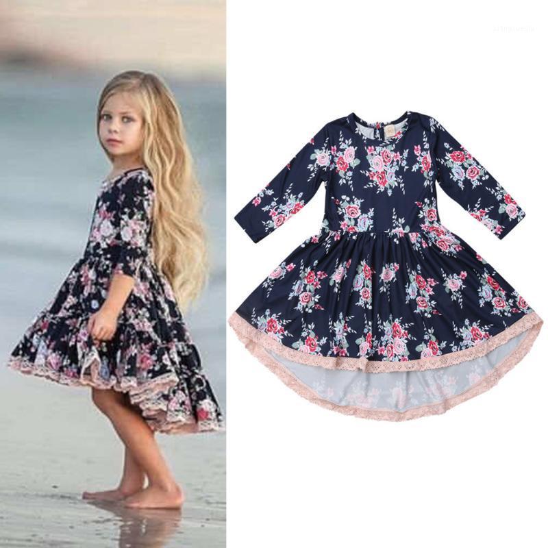 

1-6Y Toddler Kid Baby Girls Dress Long Sleeve Lace Floral Cute Princess Wedding Pageant Party Sundress Party Pageant Dress1, As pic