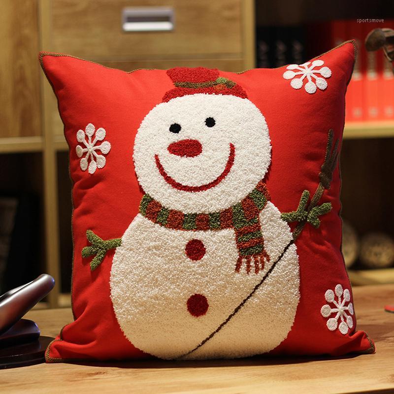 

christmas pillow cushion cover 45X45cm Santa Claus snowman snow deer xmas home decoration car pillows decor1