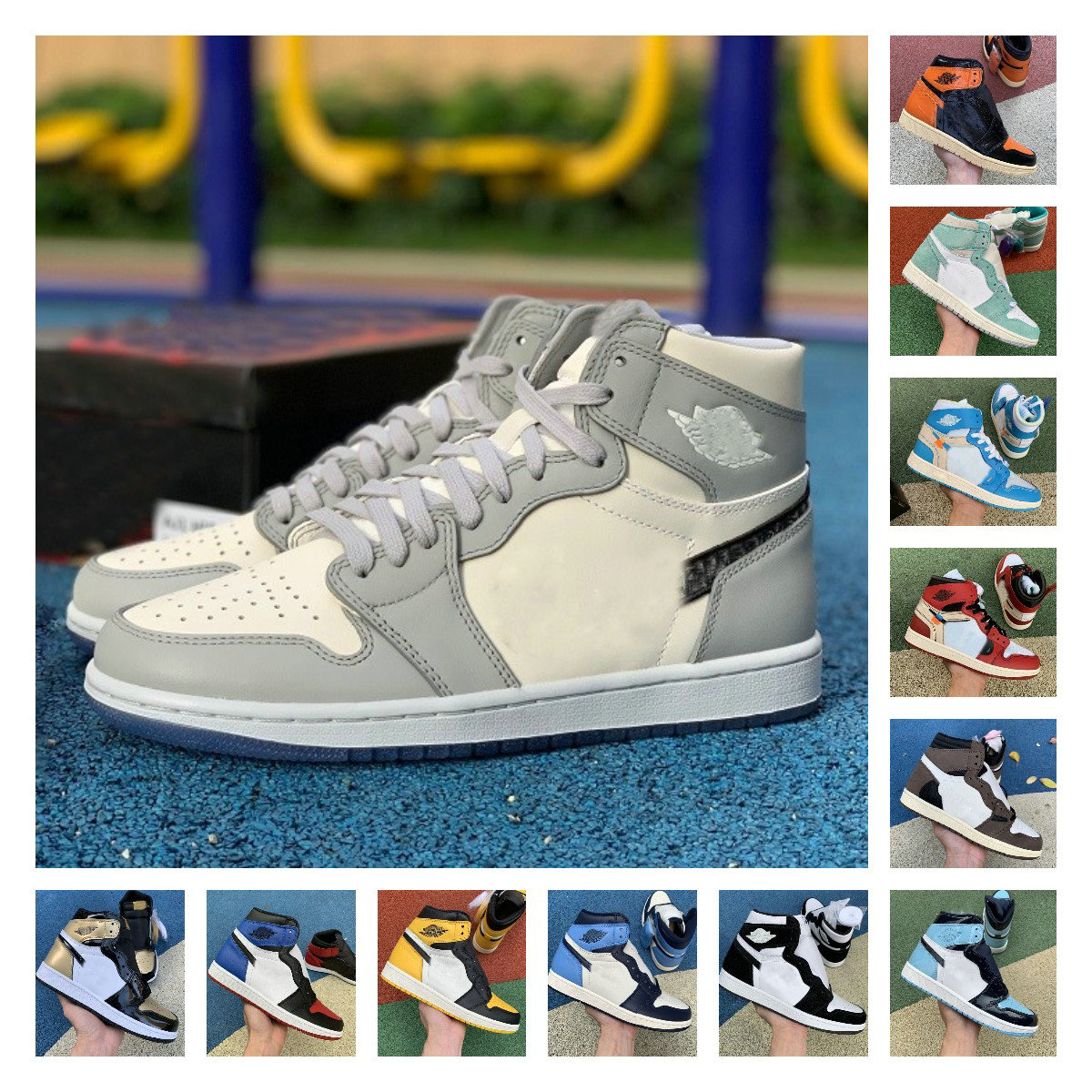

2021 Jumpman 1 Basketball shoes 1s Racer Blue Travis Scotts Fearless Obsidian UNC Mens Women Chicago Banned Bred Toe Men Sport Sneaker Shoes, A-j0041