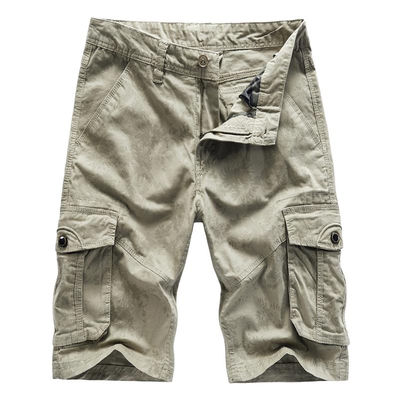 

Men's Shorts Cargo Men Cotton Summer Casual Male Army Green Sweatpants Zipper Straight Knee Length Man, White;black